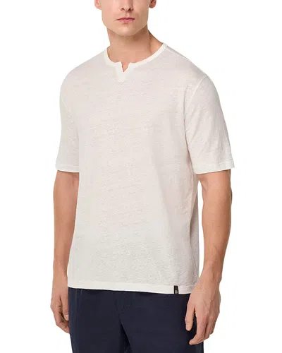 Boggi Milano Stretch Split Collar Tee In White