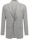 Boggi Milano B Jersey Linen And Cotton Herringbone Jacket In Grey
