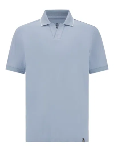 Boggi Milano Striped-border T-shirt In Blue