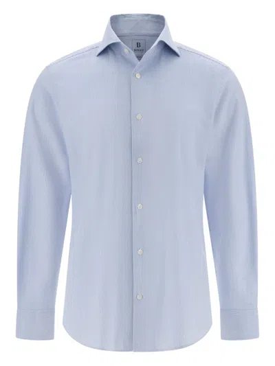 Boggi Milano Striped Long-sleeve Shirt In Blue