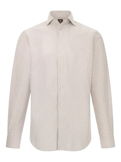 Boggi Milano Striped-pattern Shirt In Neutral