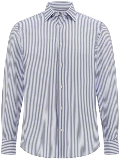 Boggi Milano Striped Shirt In Blue