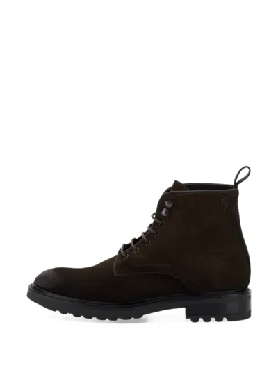 Boggi Milano Suede Ankle Boots In Brown