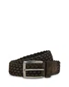 Boggi Milano Suede Braided Belt In Brown