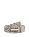 Boggi Milano Suede Braided Belt In Gray
