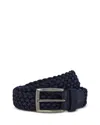 Boggi Milano Suede Braided Belt In Blue