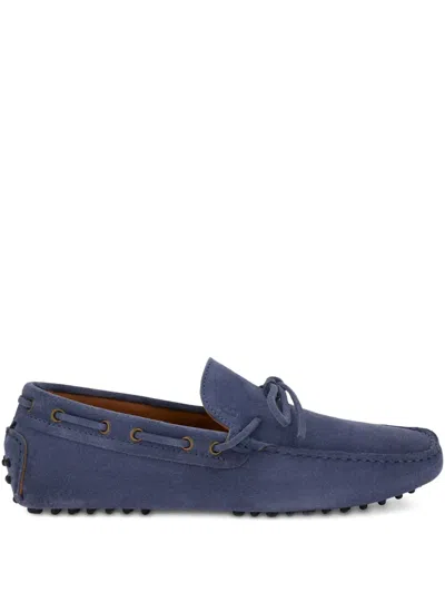Boggi Milano Suede Driving Shoes In Blue