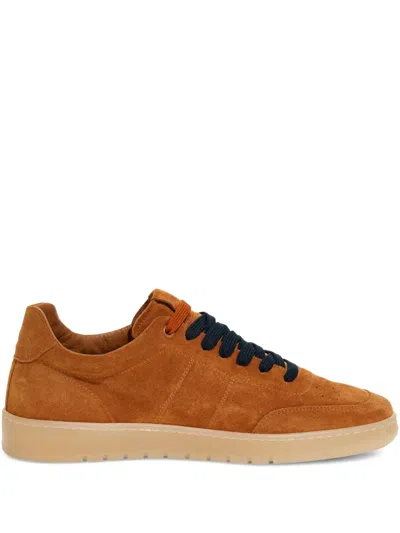 Boggi Milano Suede Lace-up Sneakers In Orange