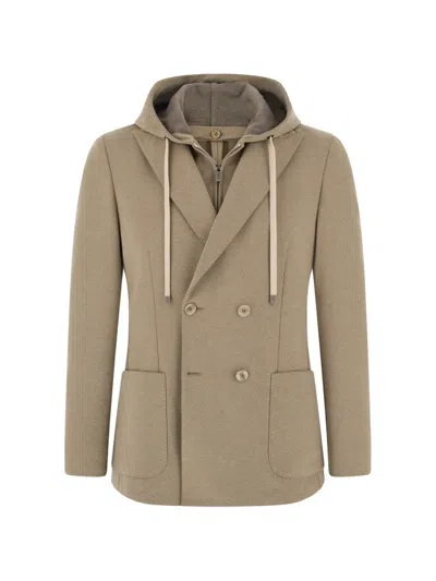 Boggi Milano Sweatshirt Blazer Madison In Cotton Blend B Jersey In Brown
