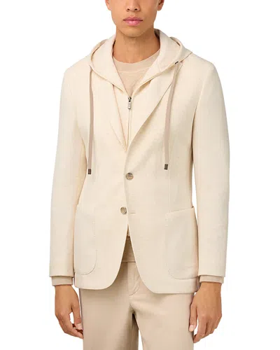 Boggi Milano Sweatshirt Jacket In Neutral