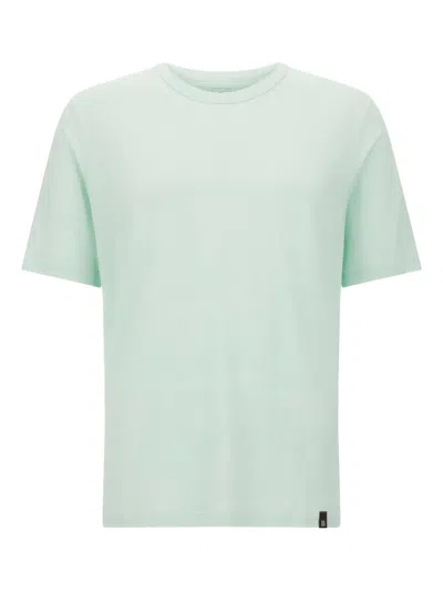Boggi Milano T-shirt In Stretch Linen Jersey In Green