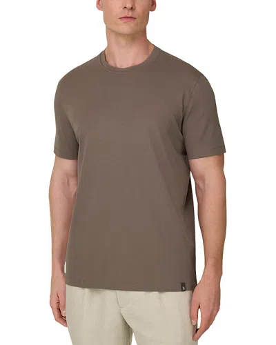 Boggi Milano T Shirt In Stretch Pima Cotton In Brown