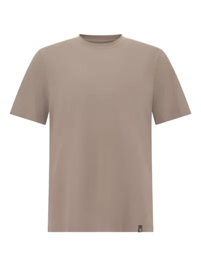 Boggi Milano T-shirt In Stretch Supima Cotton In Brown