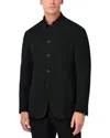 Boggi Milano Mandarin-collar Patch-pocket Blazer In Black