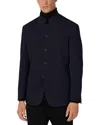 Boggi Milano Ens Navy Blue B Tech Technical Wool Jacket In Blue