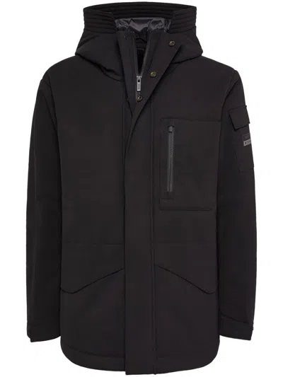 Boggi Milano Technical Fabric B Tech Parka In Black