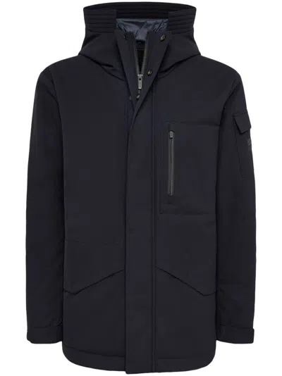 Boggi Milano Technical Fabric B Tech Parka In Blue