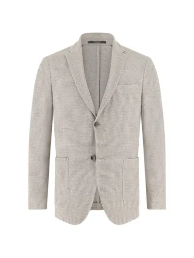 Boggi Milano Textured Patch-pocket Blazer In Neutral