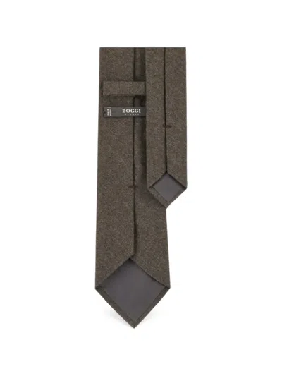 Boggi Milano Tie In Wool Cashmere In Gray