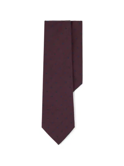 Boggi Milano Tie Jacquard Polka Dot Silk In Red