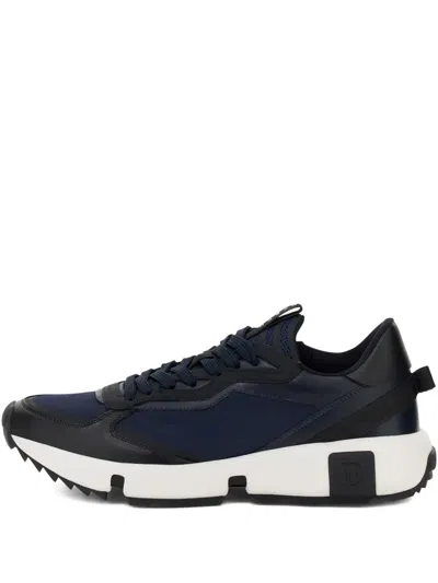 Boggi Milano Trail Trainers In Leather And Technical Fabric In Black