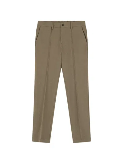 Boggi Milano Trousers In Cotton-blend Jersey In Brown