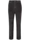 Boggi Milano Stretch Cotton Gabardine Trousers In Grey