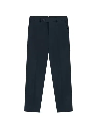Boggi Milano Ens Straight-leg Regular-fit Stretch Cotton-blend Trousers Navy Blue