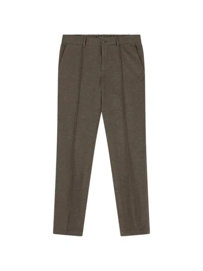 Boggi Milano Trousers In Technical Jersey In Brown