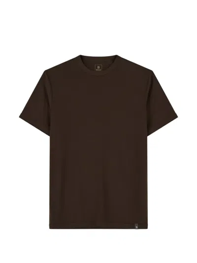 Boggi Milano T-shirt In Wool Jersey Wooltech In Brown
