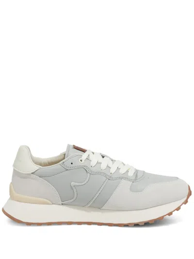 Boggi Milano Tumbled-leather Sneakers In Grey