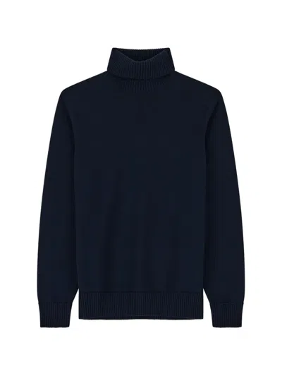 Boggi Milano Ens Turtleneck Regular-fit Merino Wool Jumper Navy Blue