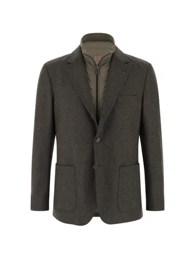 Boggi Milano Twist | Blazer In Wool Flannel In Brown