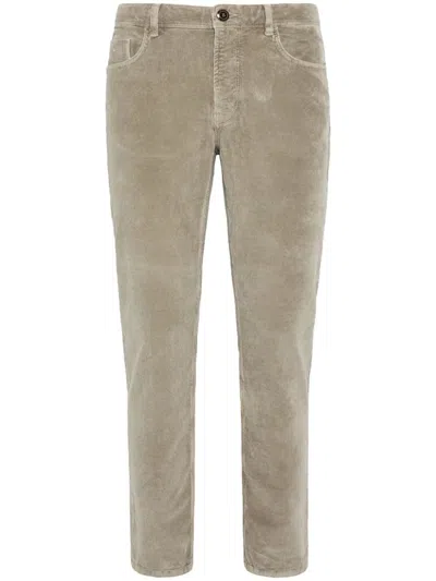 Boggi Milano Velvet Jeans In Neutrals