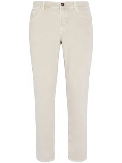 Boggi Milano Velvet Jeans In Neutrals