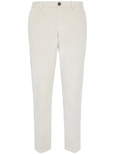 Boggi Milano Velvet Trousers In White