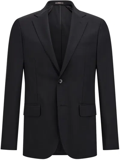 Boggi Milano Virgin Wool Blazer In Black