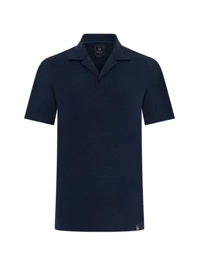 Boggi Milano V-neck Short-sleeve T-shirt In Blue