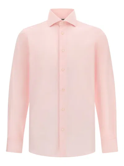 Boggi Milano Windsor-collar Cotton Shirt In Pink
