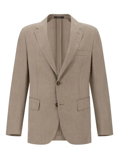 Boggi Milano Wool, Linen And Silk Jacket In Neutral