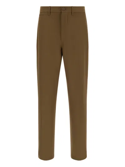 Boggi Milano Wool Trousers In Brown