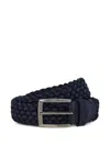 Boggi Milano Suede Braided Belt In Blue