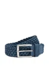 Boggi Milano Suede Braided Belt In Blue