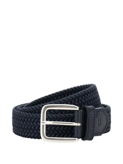 Boggi Milano Woven Belt In Blue
