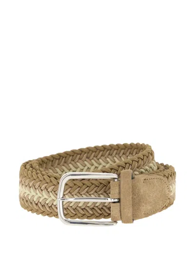 Boggi Milano Woven Belt In Brown