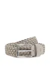 Boggi Milano Suede Braided Belt In Neutrals