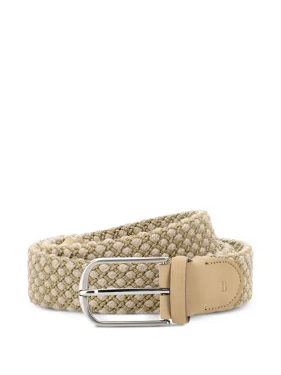 Boggi Milano Woven-design Belt In Neutral