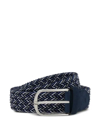 Boggi Milano Woven Elasticated Belt In Blue