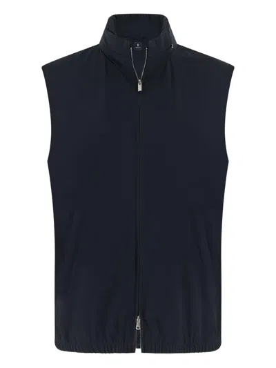 Boggi Milano Zip Fastening Gilet In Blue