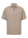 Boggi Milano Zip-up Polo Shirt In Neutral